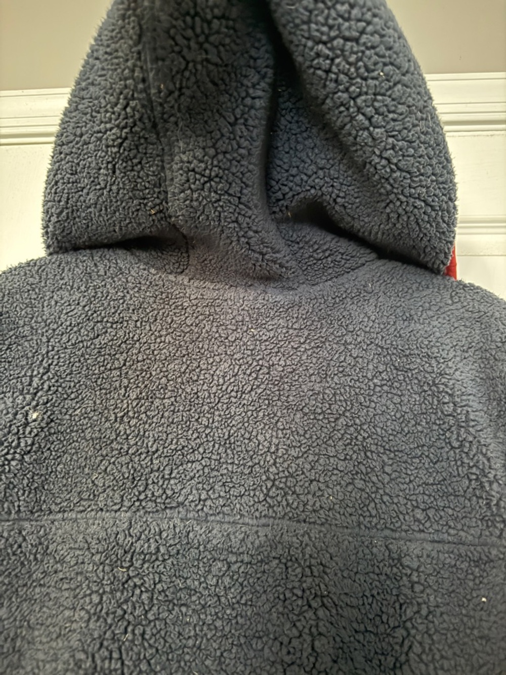 The North Face Navy Sherpa Jacket with Red Trim - Picture 6 of 8